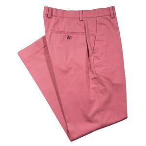Brooks Brothers Mens Pants Chino Red Cotton Stretch Straight Flat Front 32x30